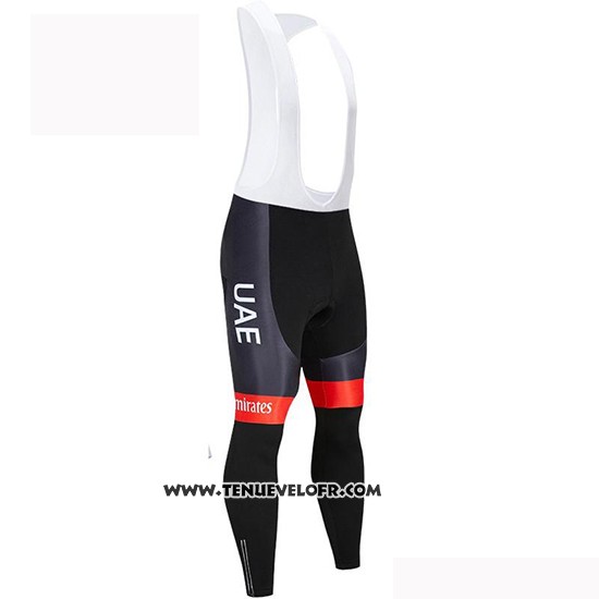 2019 Maillot Ciclismo UCI Mondo Champion UAE Blanc Rouge Manches Longues et Cuissard